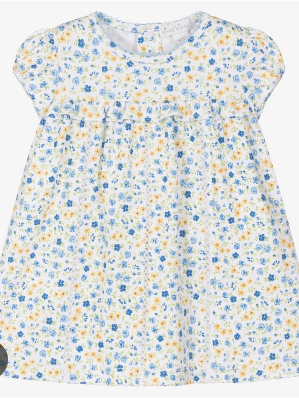 Kissy Kissy Yellow Blue Floral Pima Dress